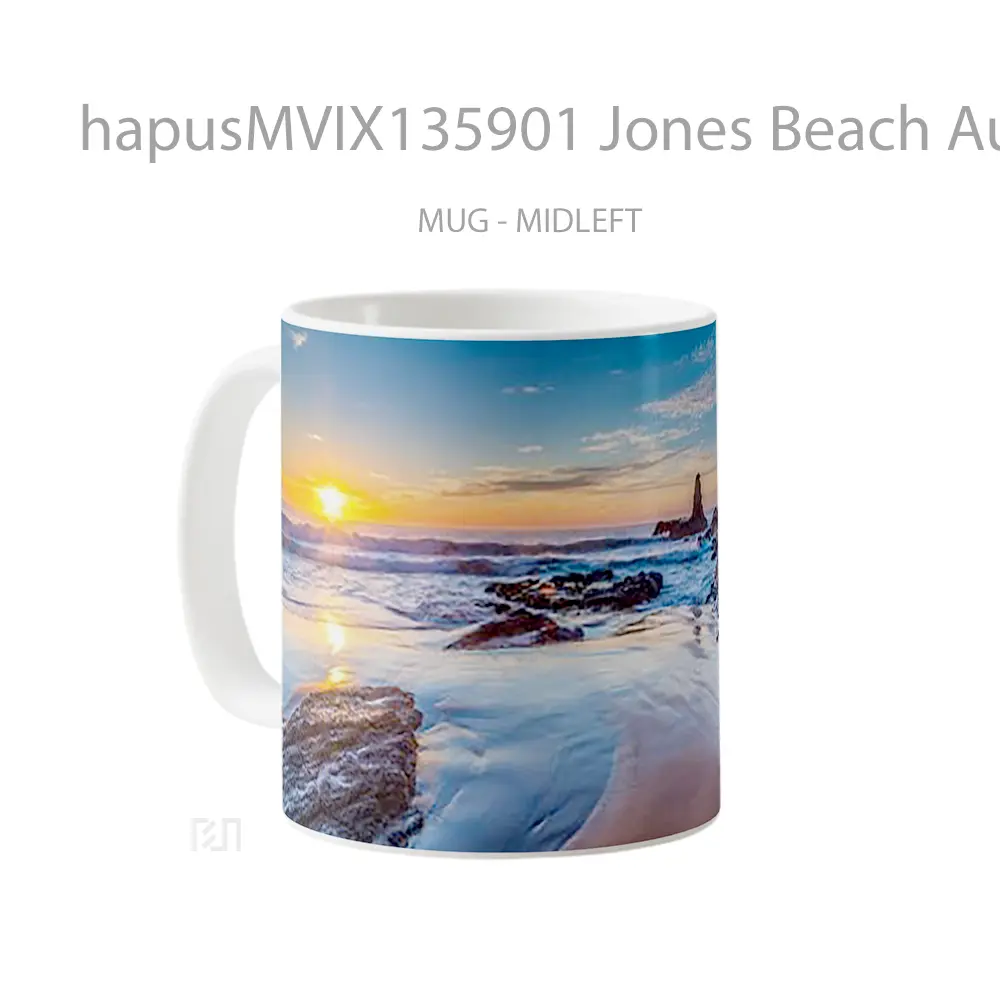 Mug Jones Beach Australia Gelas Pemandangan Alam - All-side / Desain