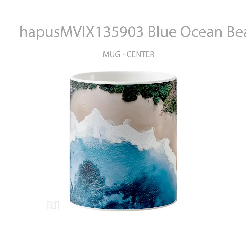 Mug Blue Ocean Beach Gelas Pemandangan Alam