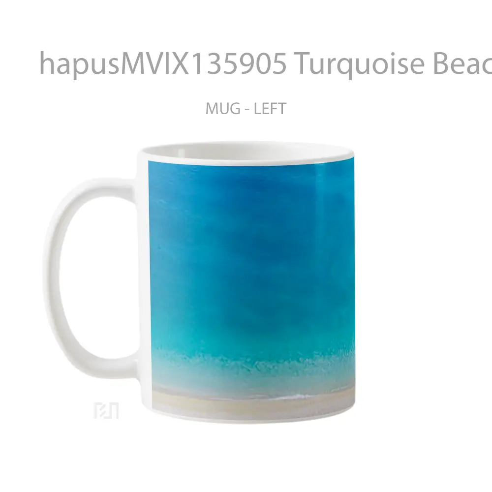 Mug Turquoise Beach Island Aerial View Gelas Pemandangan Alam - All-side / Desain