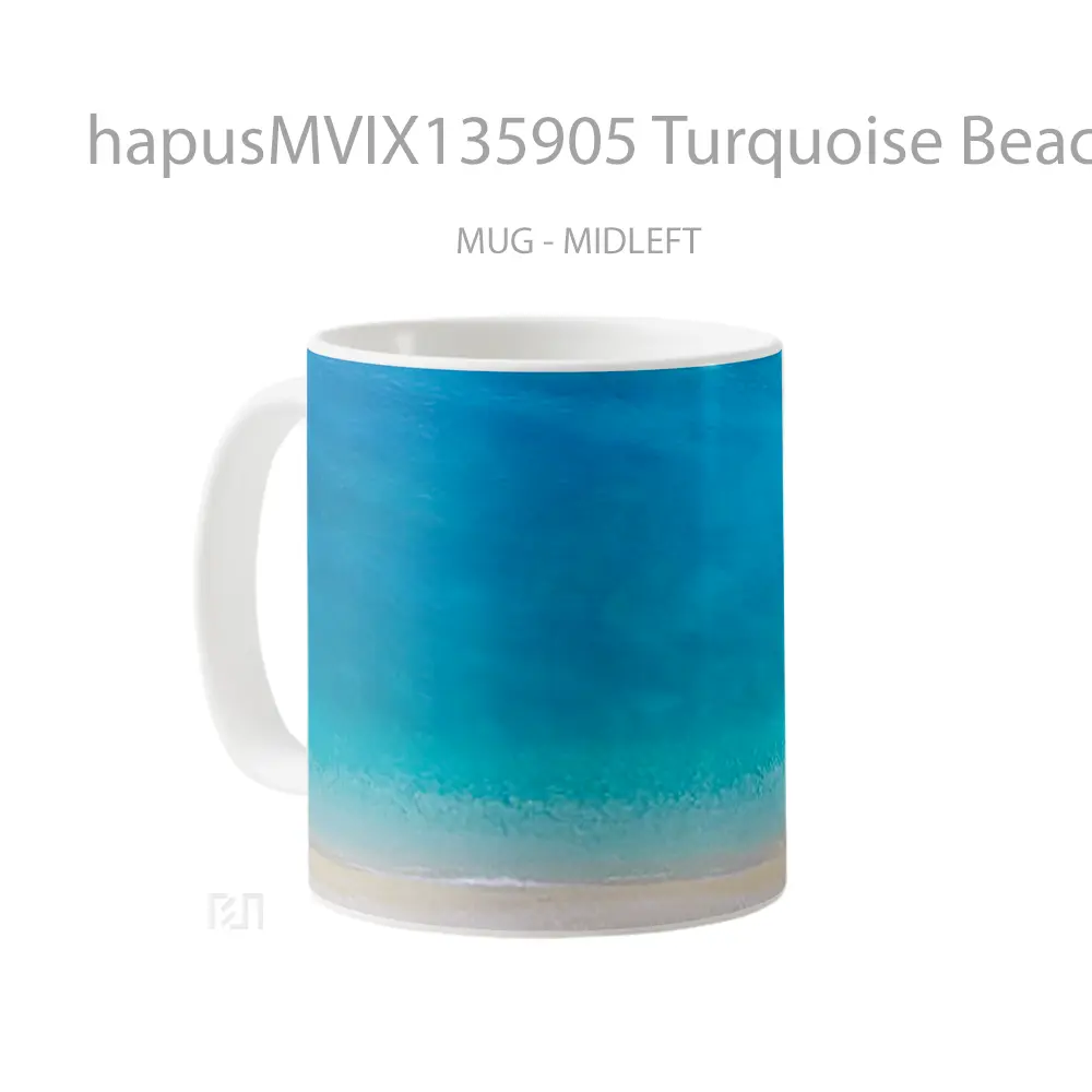Mug Turquoise Beach Island Aerial View Gelas Pemandangan Alam - All-side / Desain