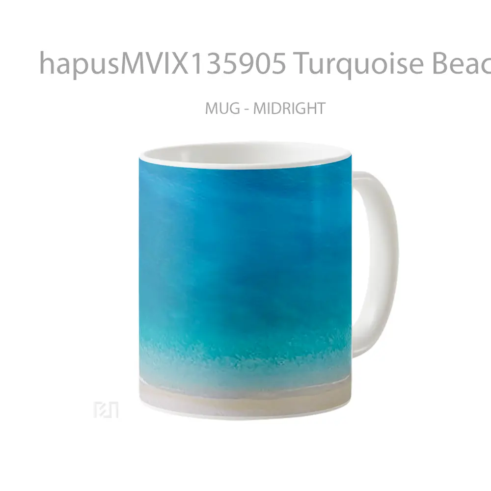 Mug Turquoise Beach Island Aerial View Gelas Pemandangan Alam - All-side / Desain