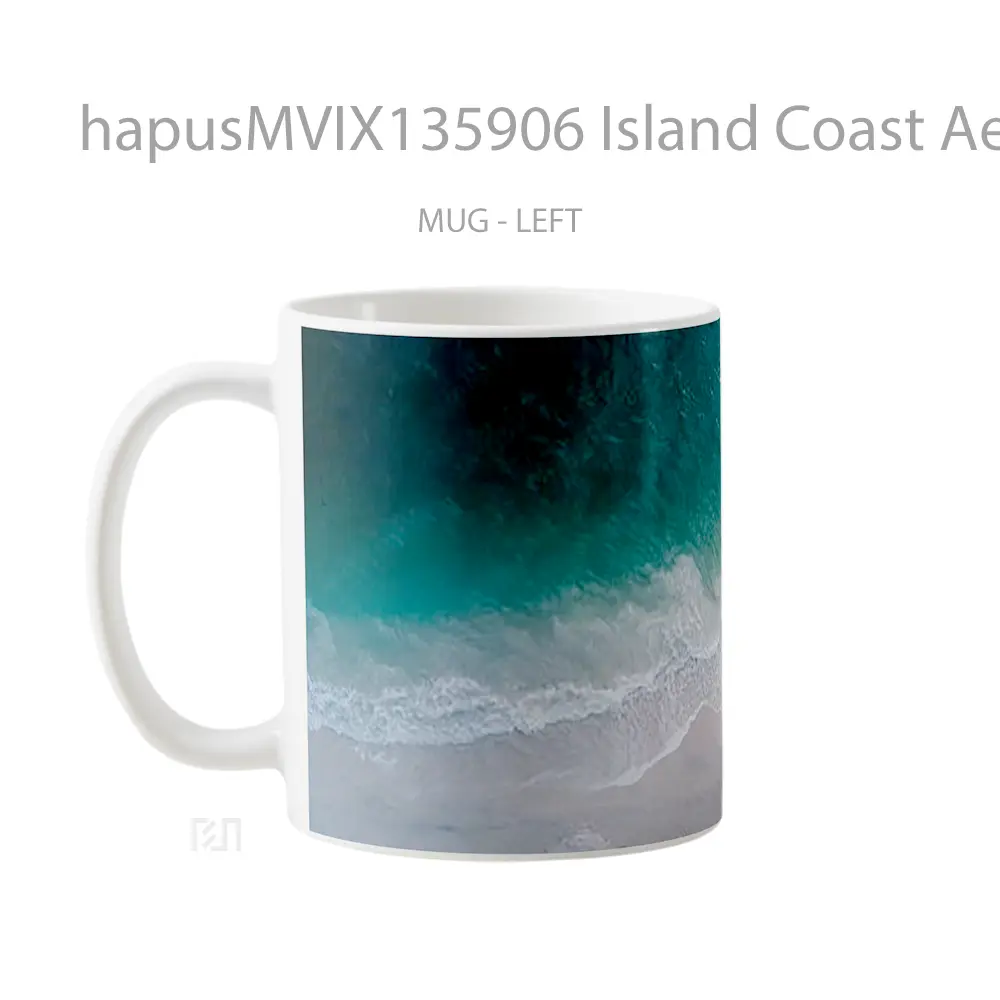 Mug Island Coast Aerial View Gelas Pemandangan Alam - All-side / Desain