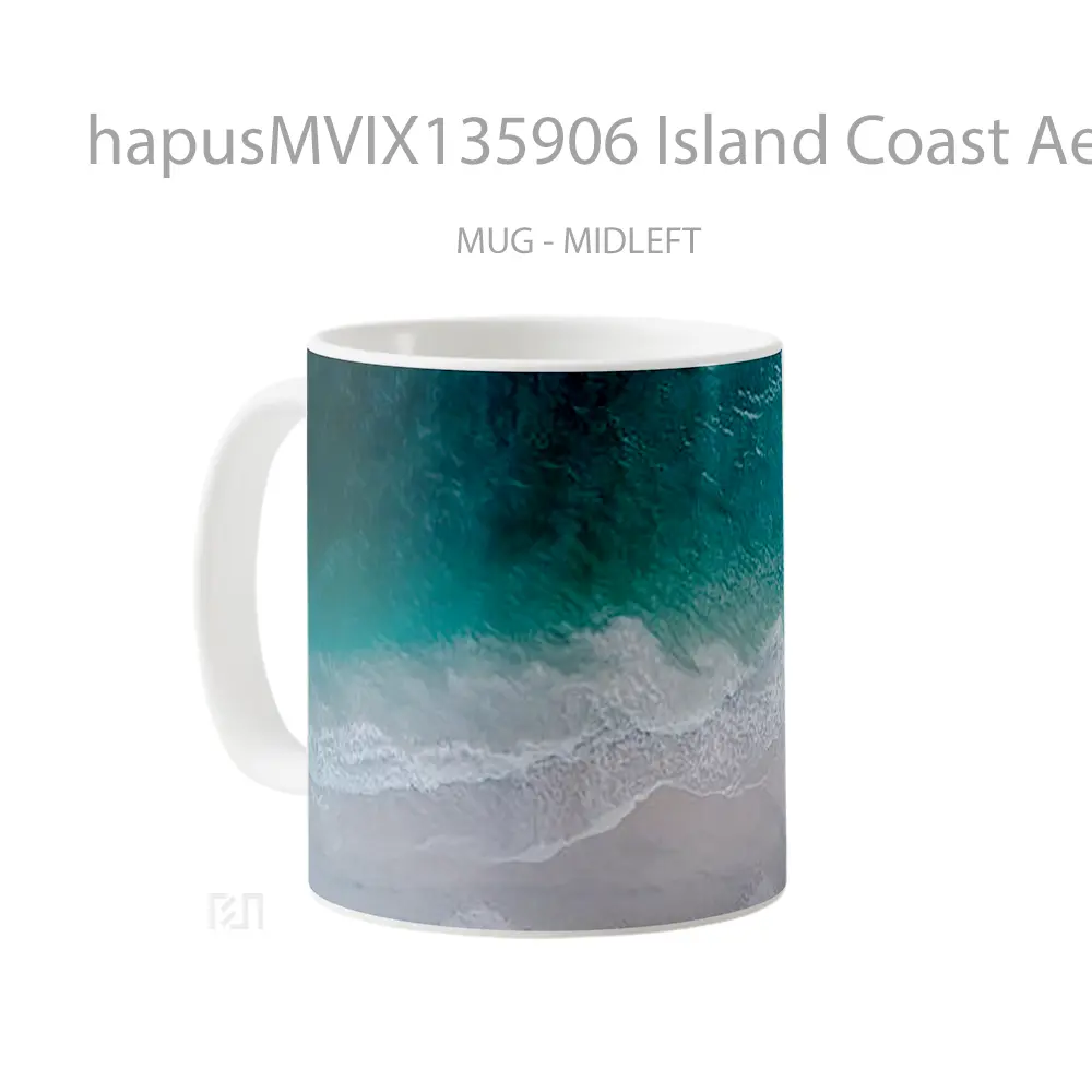 Mug Island Coast Aerial View Gelas Pemandangan Alam - All-side / Desain