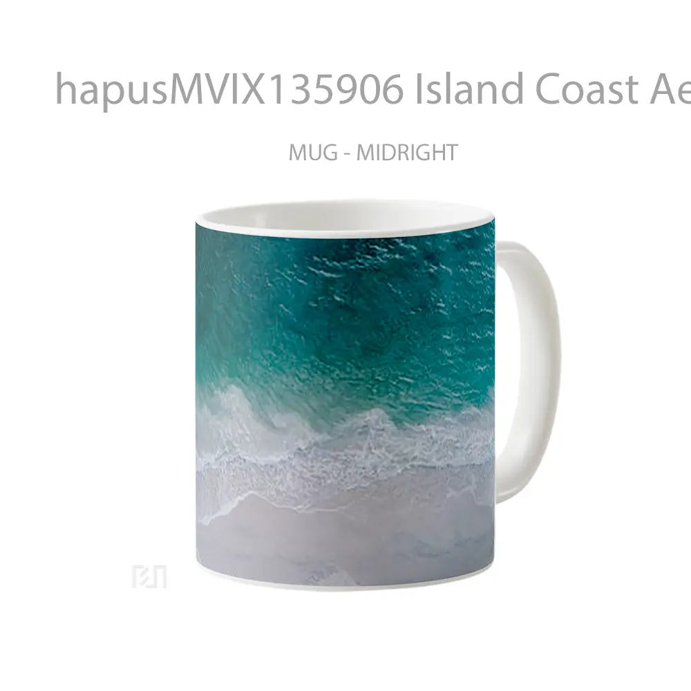 Mug Island Coast Aerial View Gelas Pemandangan Alam - All-side / Desain