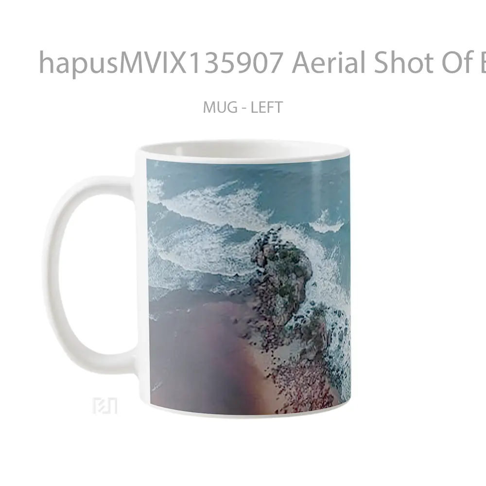 Mug Aerial Shot Of Beach Seashore Gelas Pemandangan Alam - All-side / Desain