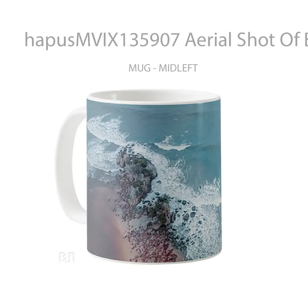 Mug Aerial Shot Of Beach Seashore Gelas Pemandangan Alam - All-side / Desain
