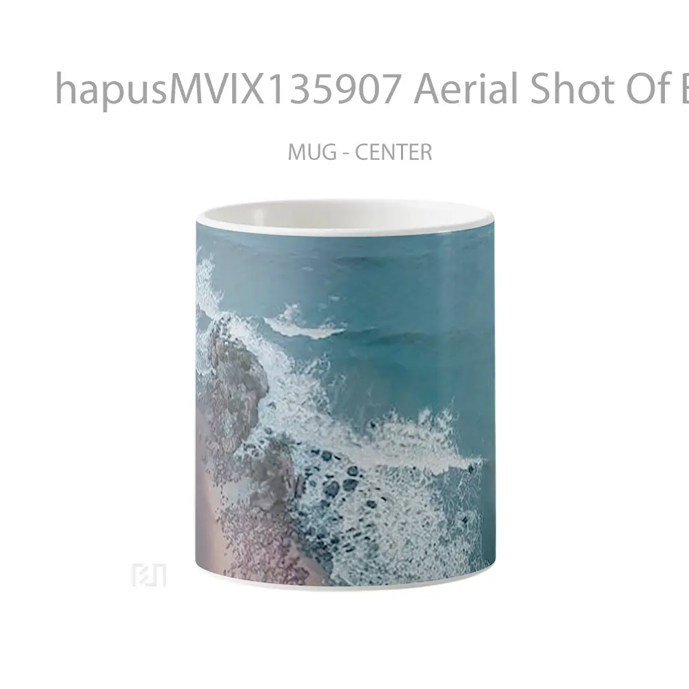 Mug Aerial Shot Of Beach Seashore Gelas Pemandangan Alam