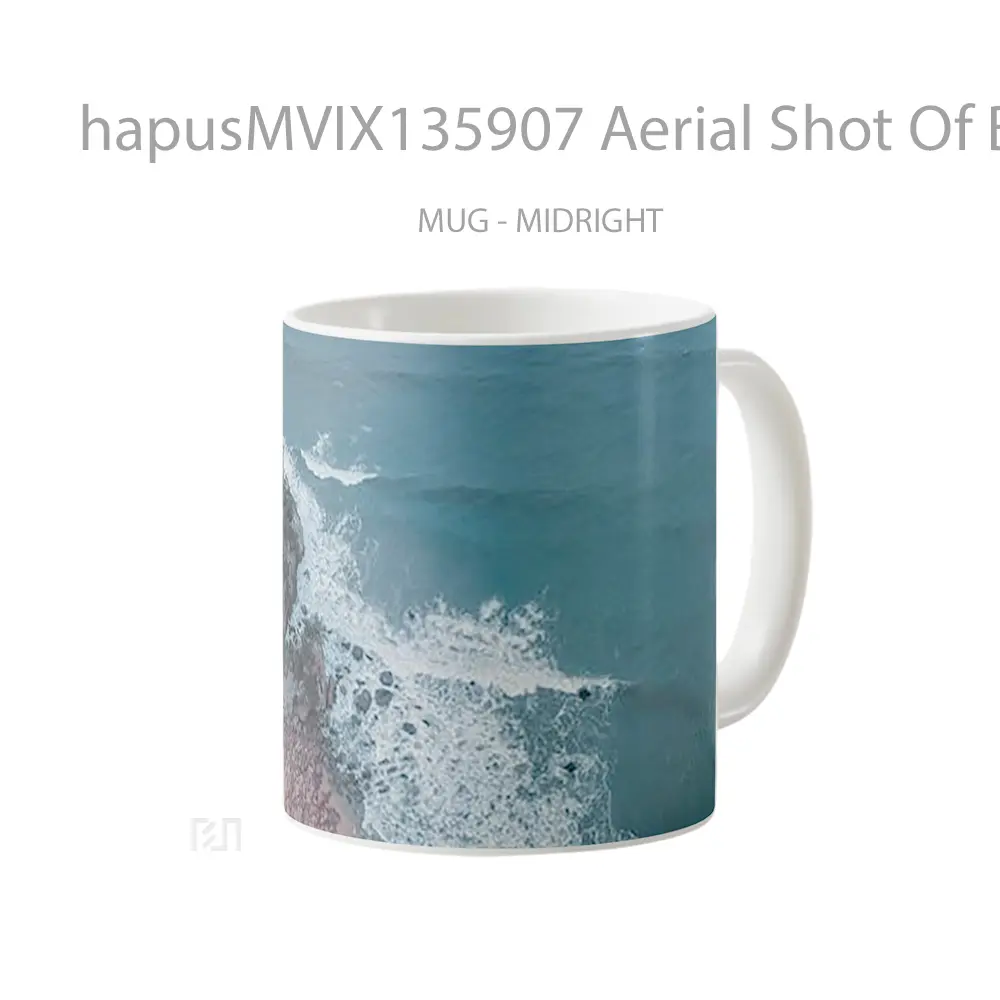 Mug Aerial Shot Of Beach Seashore Gelas Pemandangan Alam - All-side / Desain