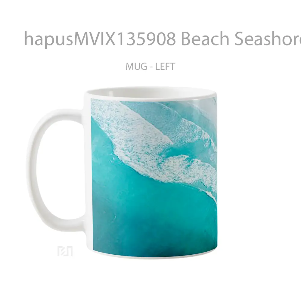 Mug Beach Seashore Aerial View Gelas Pemandangan Alam - All-side / Desain