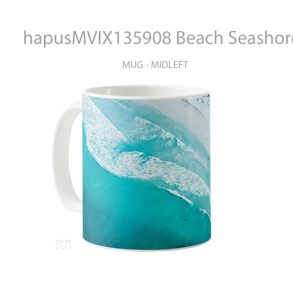 Mug Beach Seashore Aerial View Gelas Pemandangan Alam - All-side / Desain