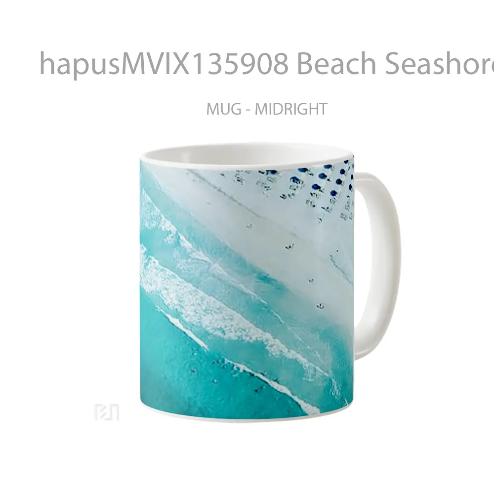 Mug Beach Seashore Aerial View Gelas Pemandangan Alam - All-side / Desain