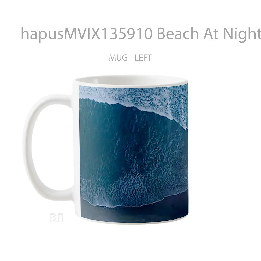 Mug Beach At Night Top View Gelas Pemandangan Alam - All-side / Desain