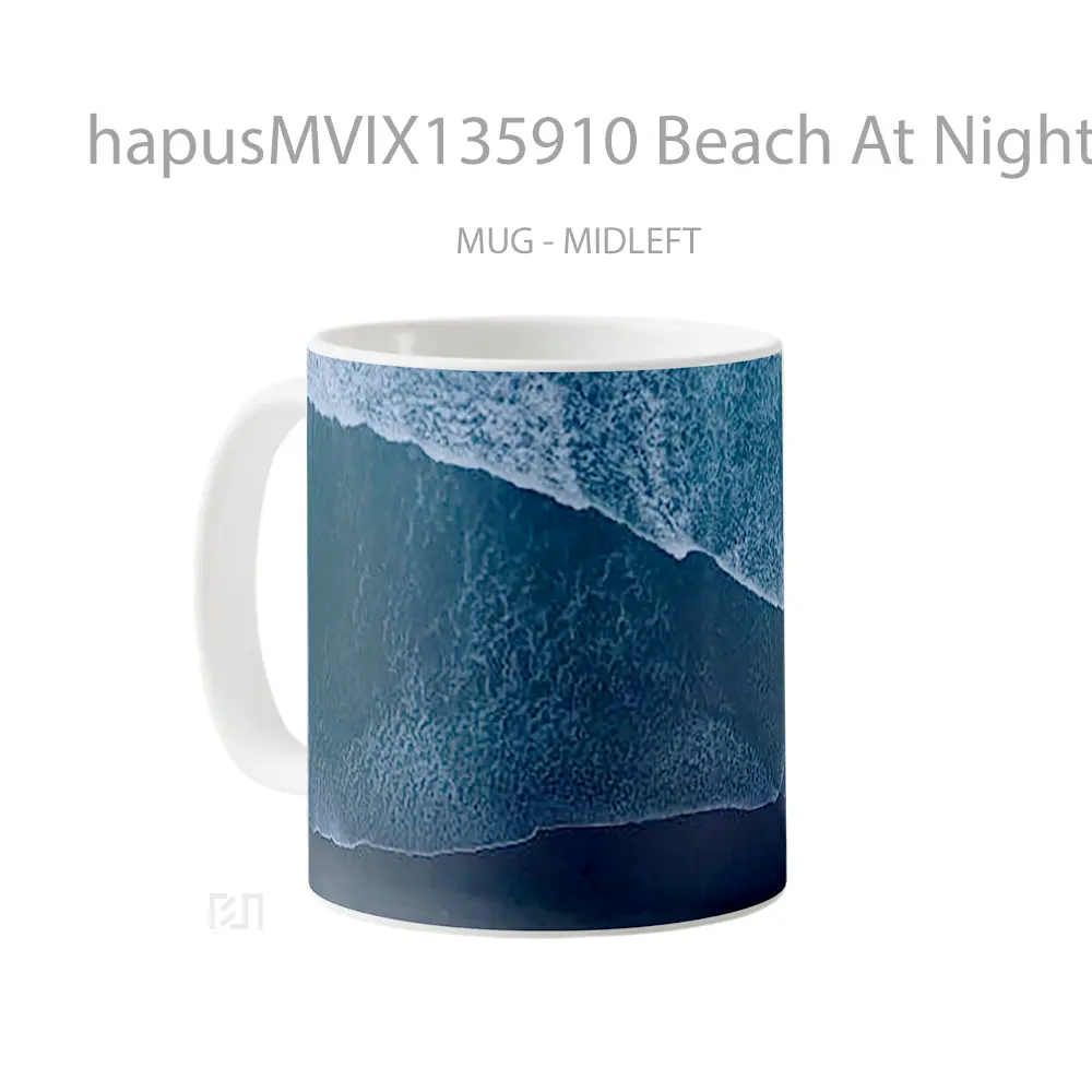 Mug Beach At Night Top View Gelas Pemandangan Alam - All-side / Desain