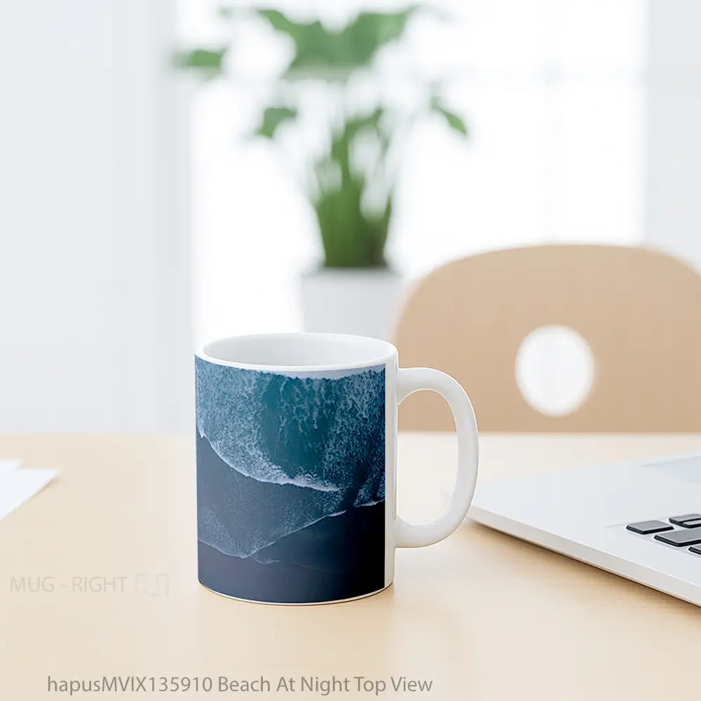 Mug Beach At Night Top View Gelas Pemandangan Alam - All-side / Desain