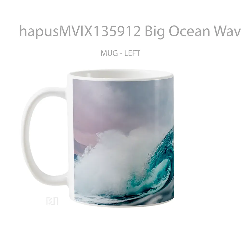 Mug Big Ocean Wave Gelas Pemandangan Alam - All-side / Desain