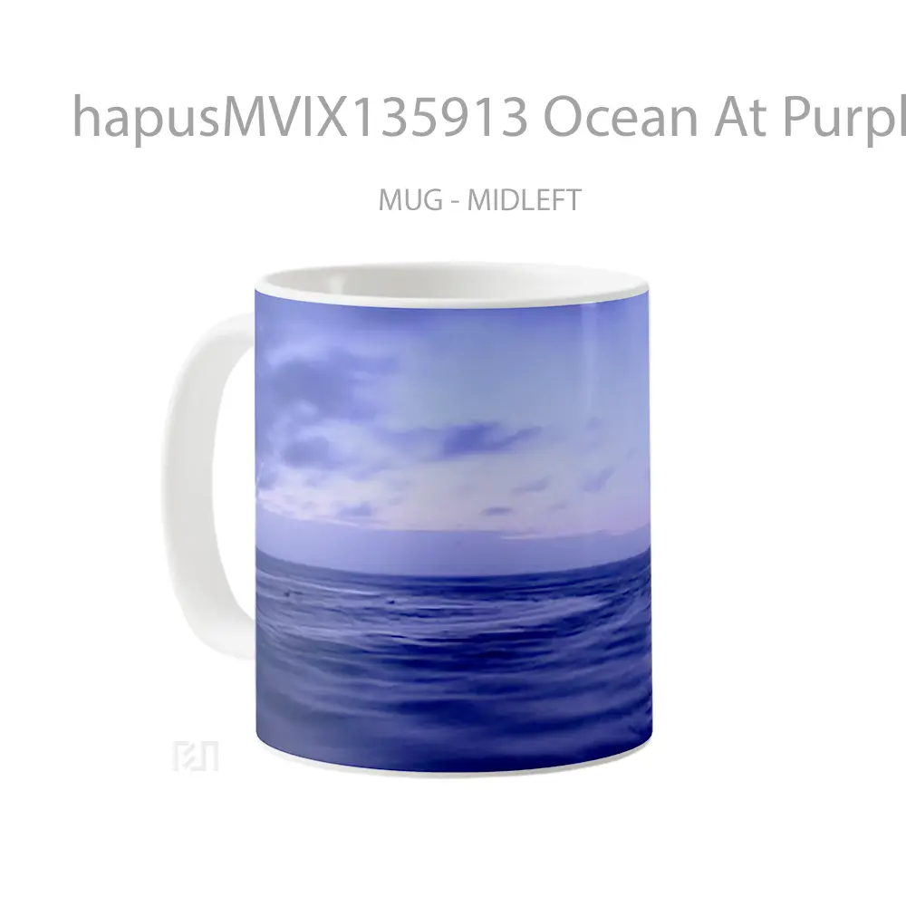 Mug Ocean At Purple Nightfall Gelas Pemandangan Alam - All-side / Desain