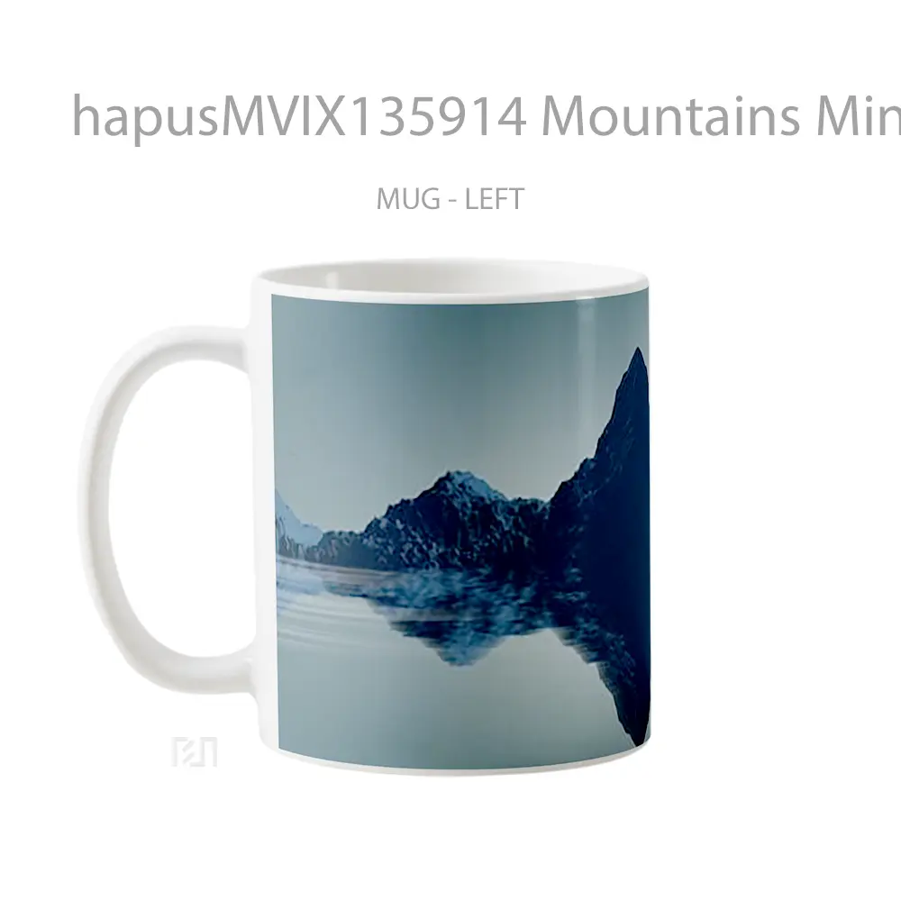 Mug Mountains Minimalist Low Poly Art Gelas Pemandangan Alam - All-side / Desain