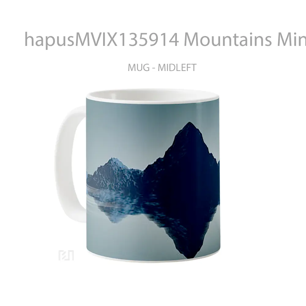 Mug Mountains Minimalist Low Poly Art Gelas Pemandangan Alam - All-side / Desain