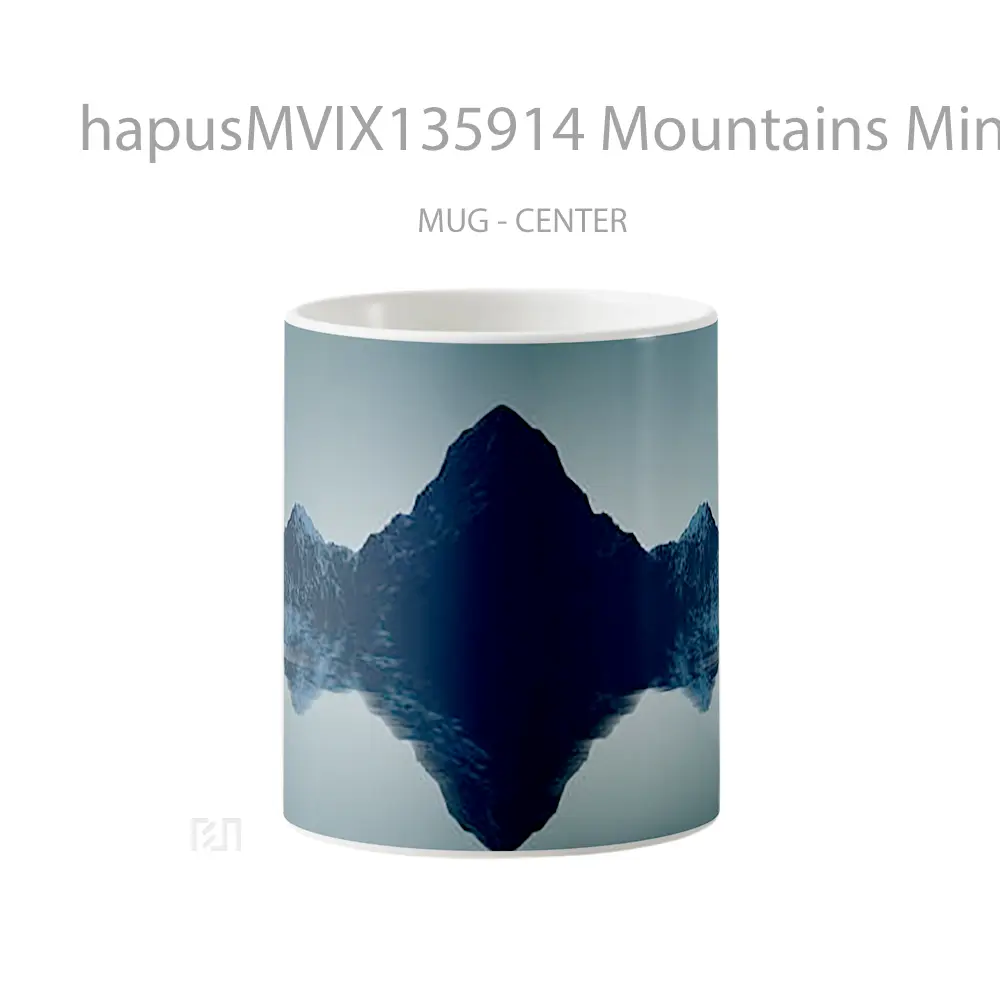 Mug Mountains Minimalist Low Poly Art Gelas Pemandangan Alam