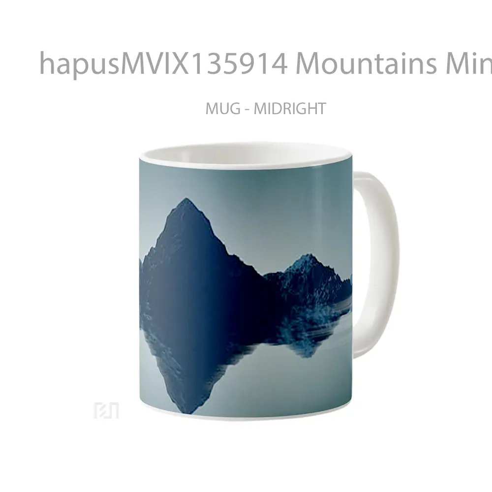 Mug Mountains Minimalist Low Poly Art Gelas Pemandangan Alam - All-side / Desain