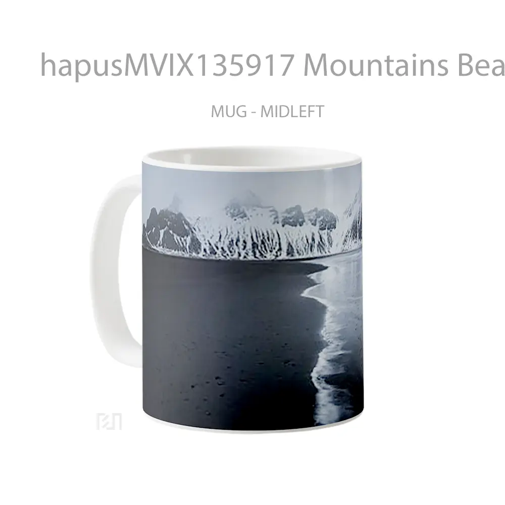 Mug Mountains Beach In Winter Gelas Pemandangan Alam - All-side / Desain
