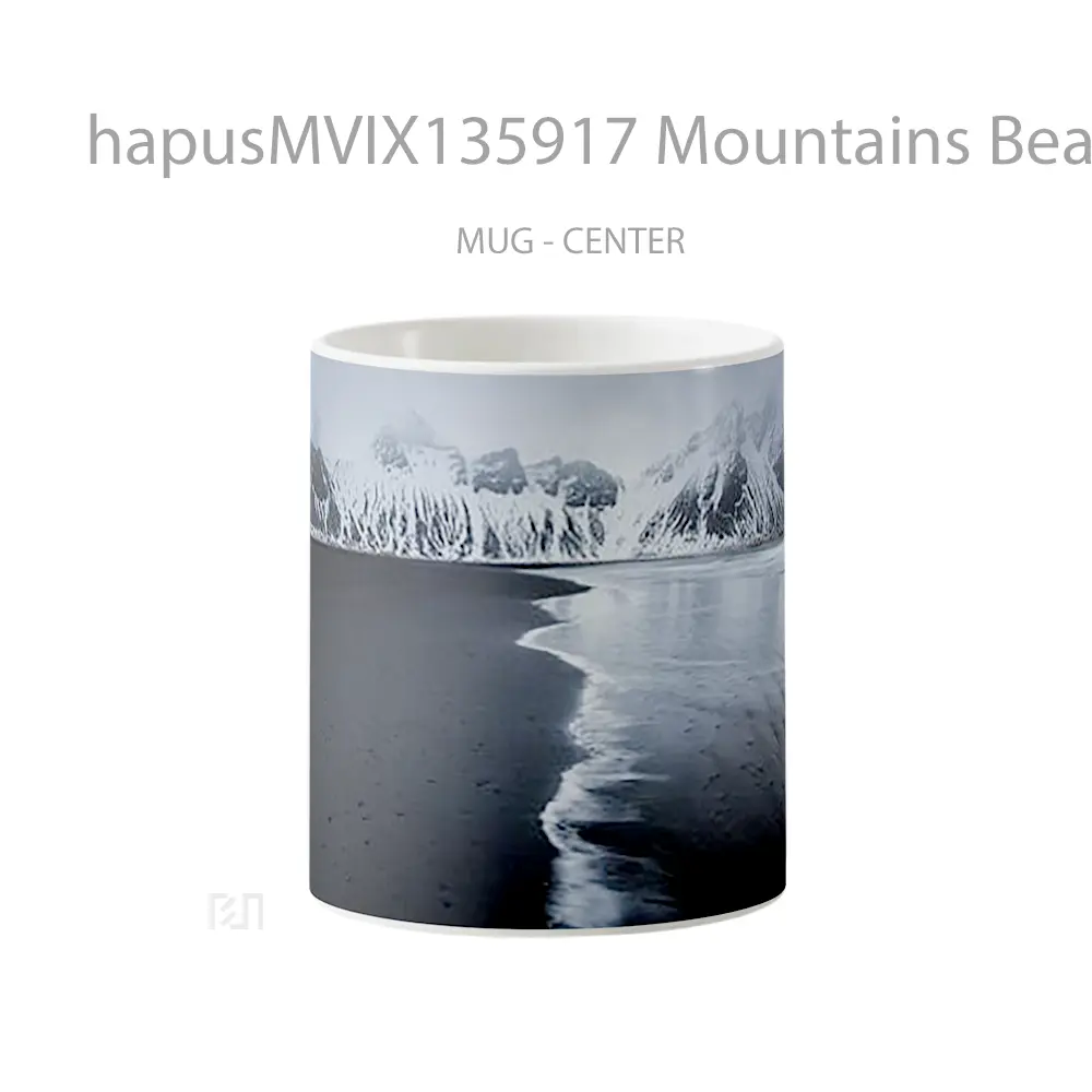 Mug Mountains Beach In Winter Gelas Pemandangan Alam
