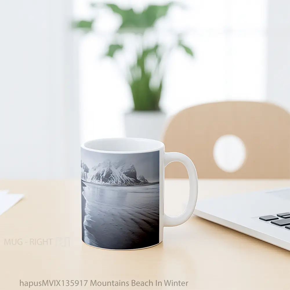 Mug Mountains Beach In Winter Gelas Pemandangan Alam - All-side / Desain