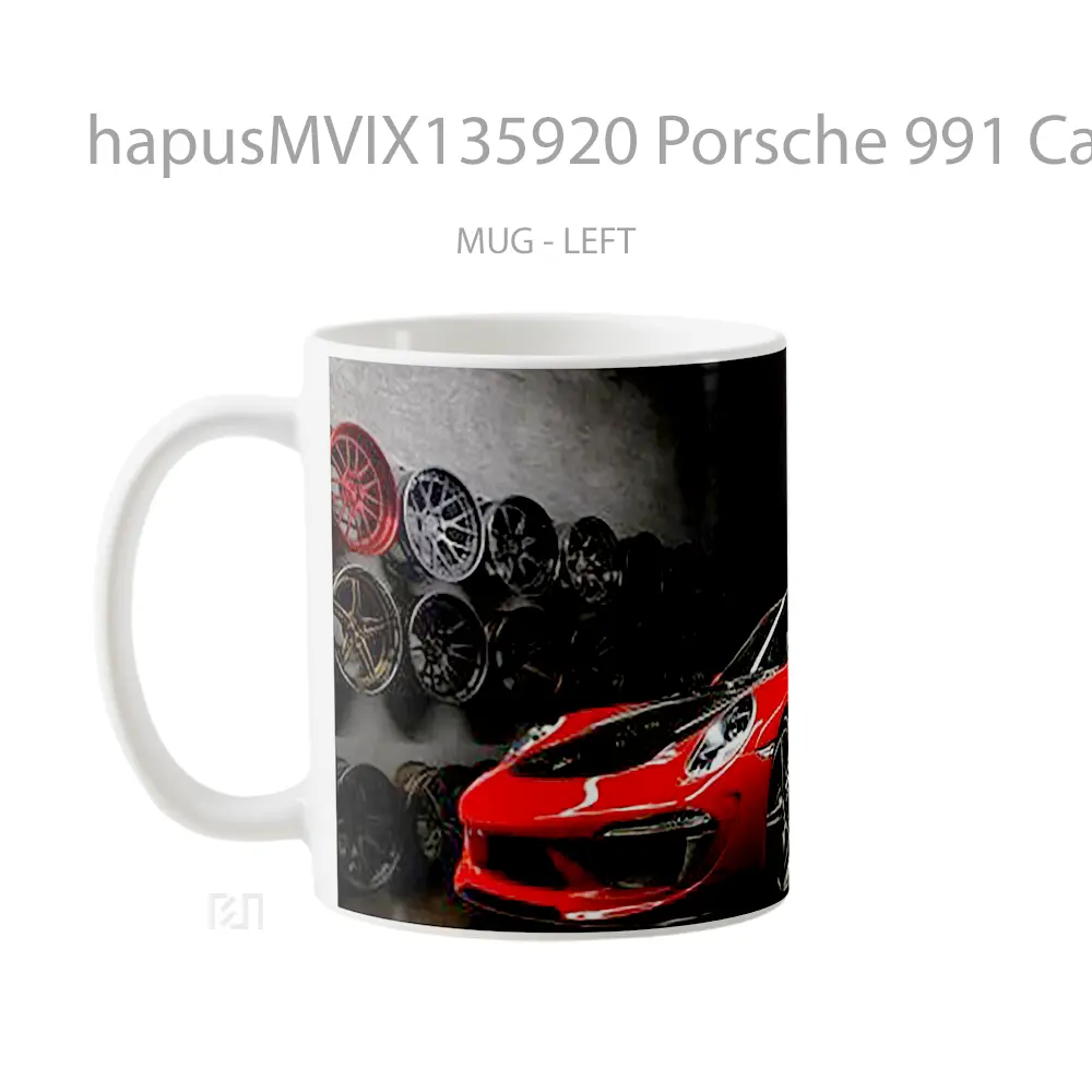Mug Porsche 991 Carrera Cabriolet Stinger Cangkir Mobil - All-side / Desain