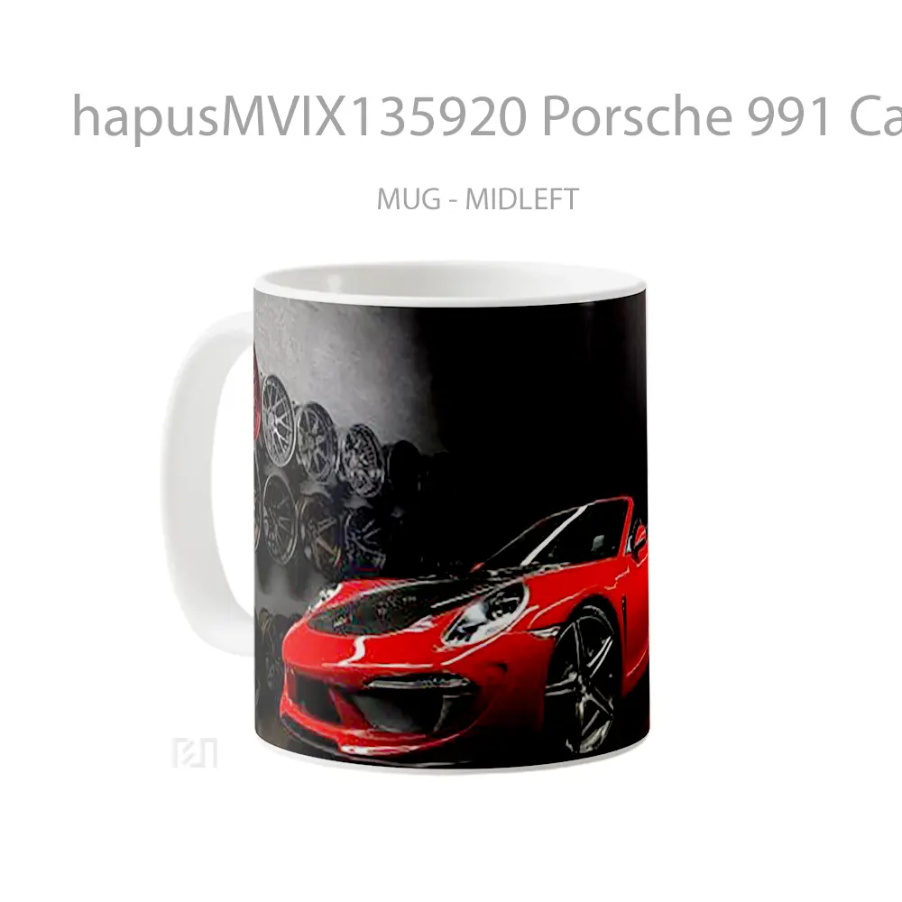Mug Porsche 991 Carrera Cabriolet Stinger Cangkir Mobil - All-side / Desain
