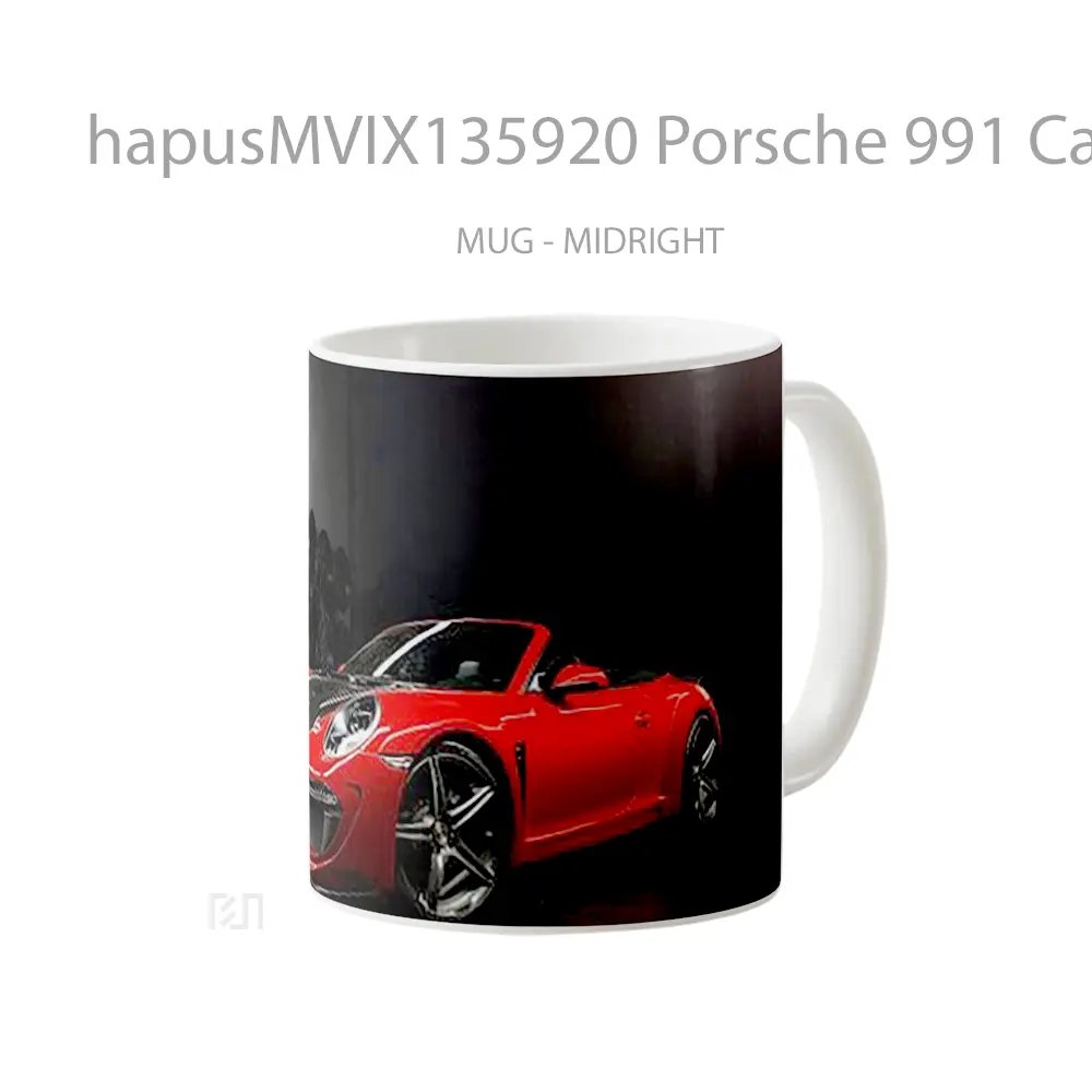 Mug Porsche 991 Carrera Cabriolet Stinger Cangkir Mobil - All-side / Desain