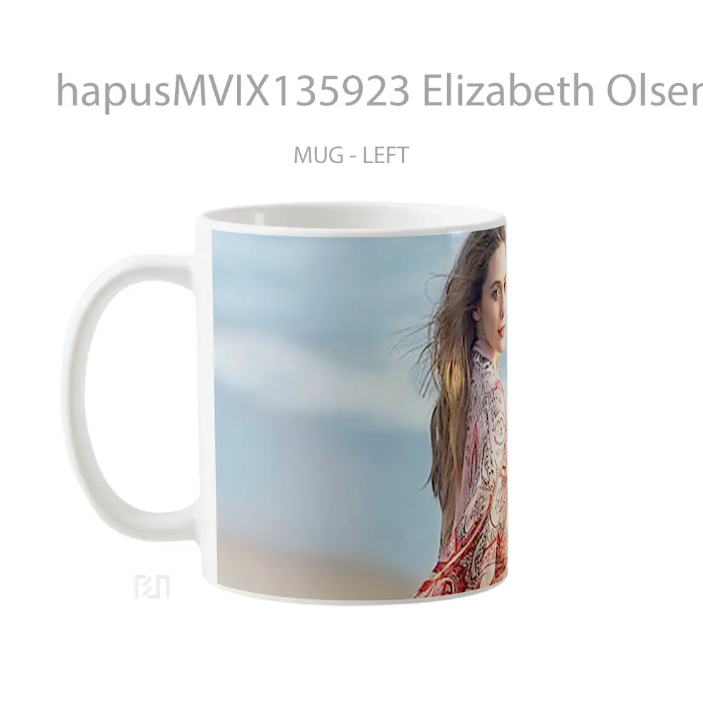 Mug Elizabeth Olsen In Beach Gelas Pemandangan Alam - All-side / Desain