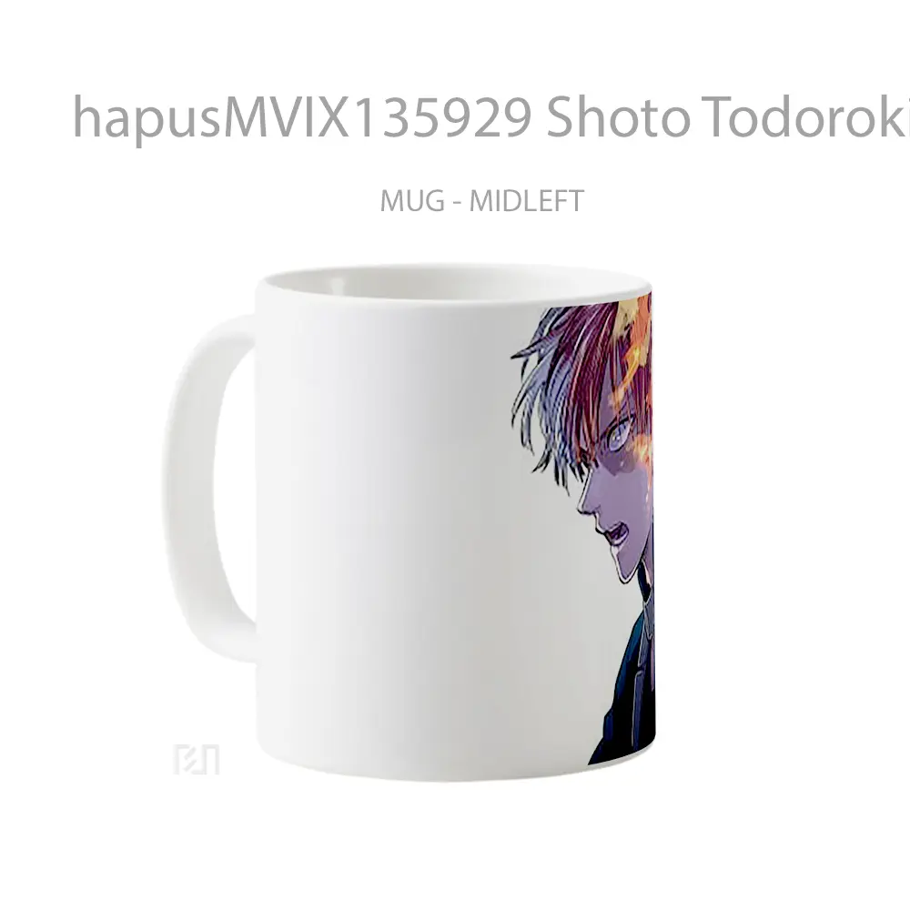Mug Shoto Todoroki My Hero Academia V1 Cangkir Anime - All-side / Desain