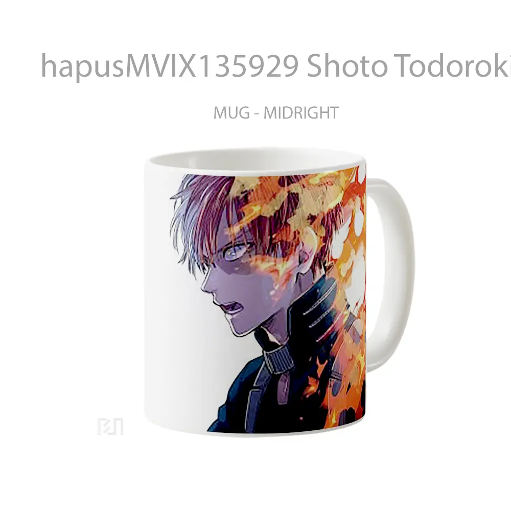 Mug Shoto Todoroki My Hero Academia V1 Cangkir Anime - All-side / Desain