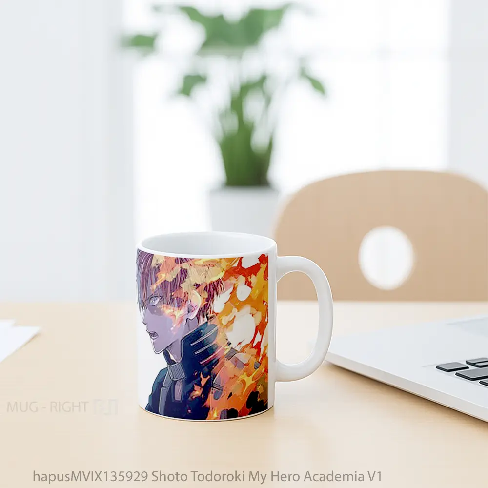 Mug Shoto Todoroki My Hero Academia V1 Cangkir Anime - All-side / Desain