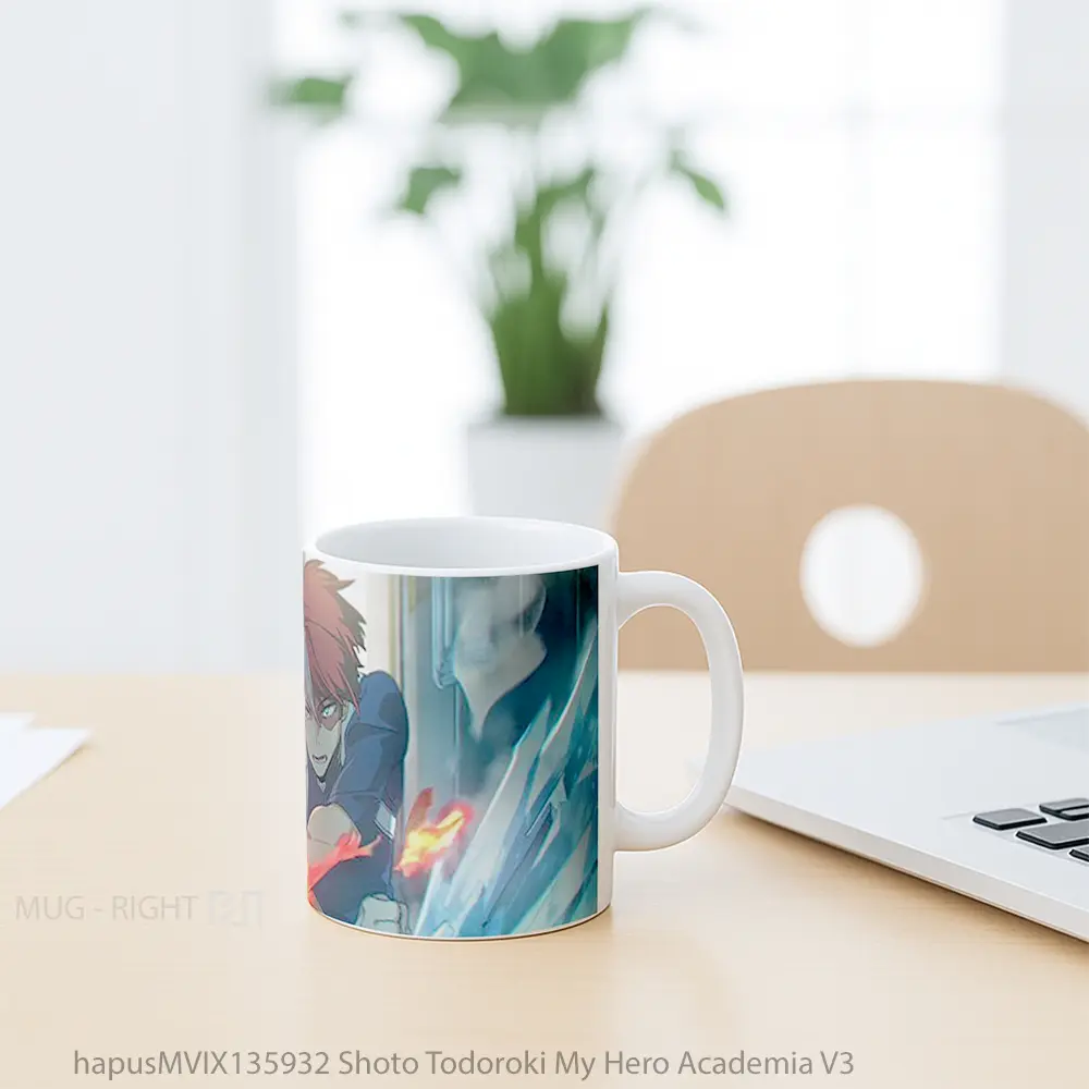 Mug Shoto Todoroki My Hero Academia V3 Cangkir Anime - All-side / Desain