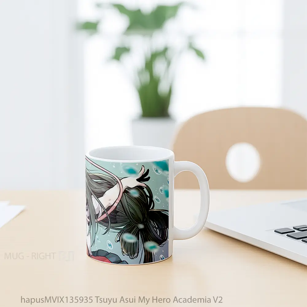 Mug Tsuyu Asui My Hero Academia V2 Cangkir Anime - All-side / Desain