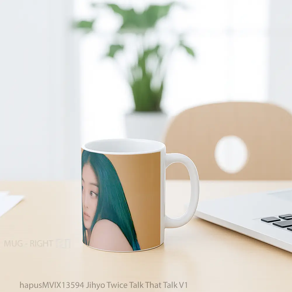 Mug Jihyo Twice Talk That Talk V1 Gelas Keramik Unik - All-side / Desain