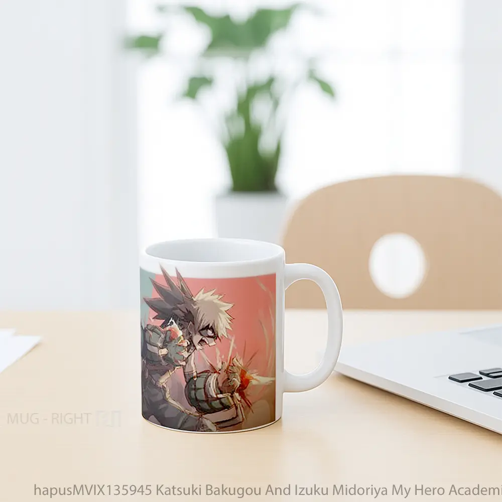 Mug Katsuki Bakugou And Izuku Midoriya My Hero Academia Cangkir Anime - All-side / Desain