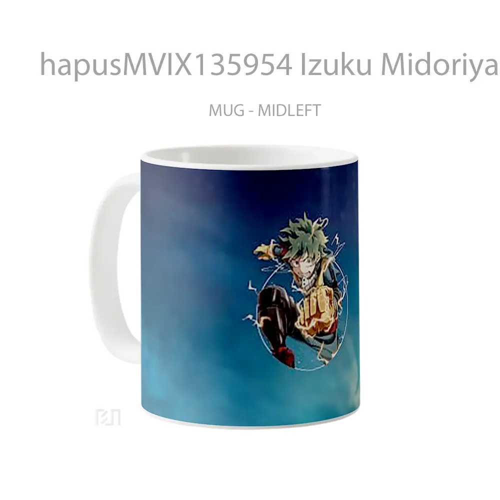 Mug Izuku Midoriya My Hero Academia V1 Cangkir Anime - All-side / Desain