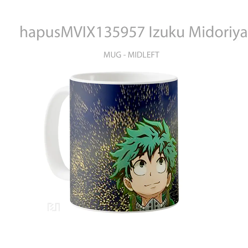 Mug Izuku Midoriya My Hero Academia V4 Cangkir Anime - All-side / Desain