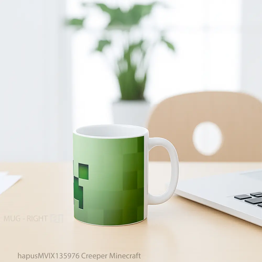 Mug Creeper Minecraft Cangkir Gamer - All-side / Desain