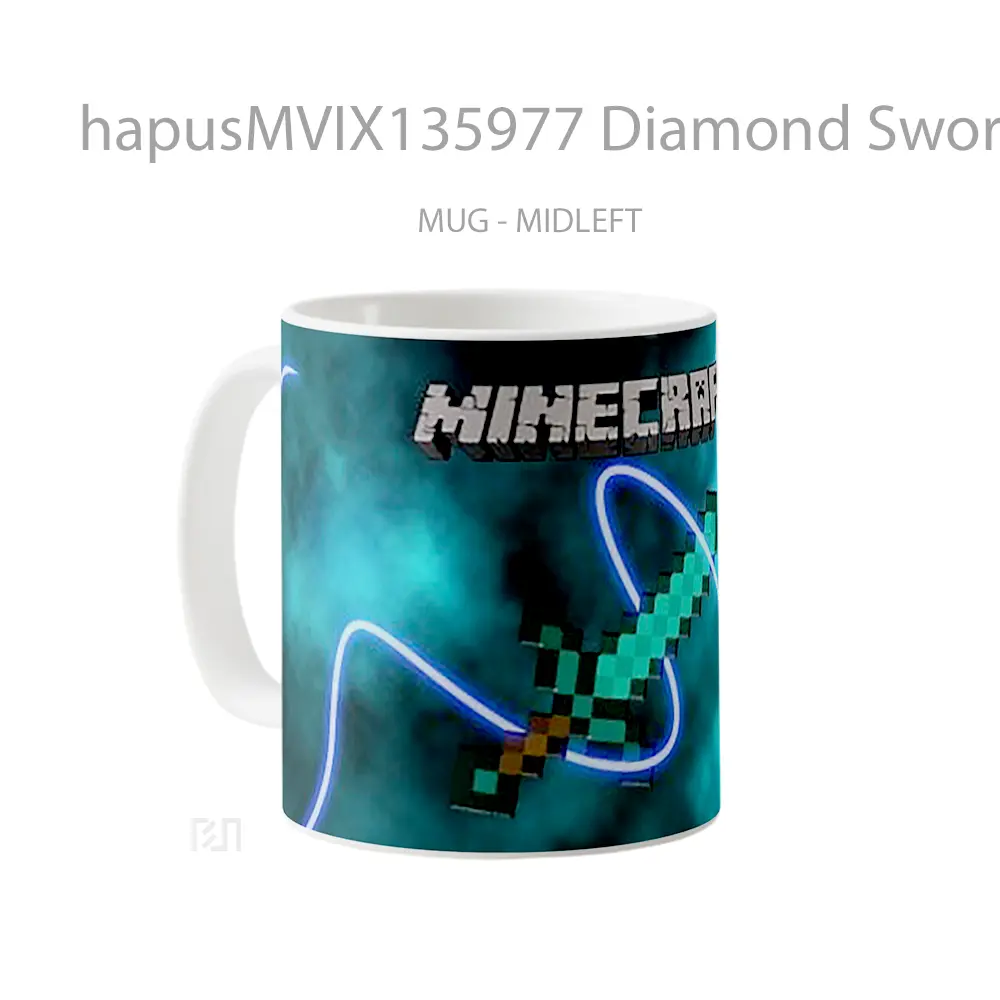 Mug Diamond Sword Minecraft Cangkir Gamer - All-side / Desain