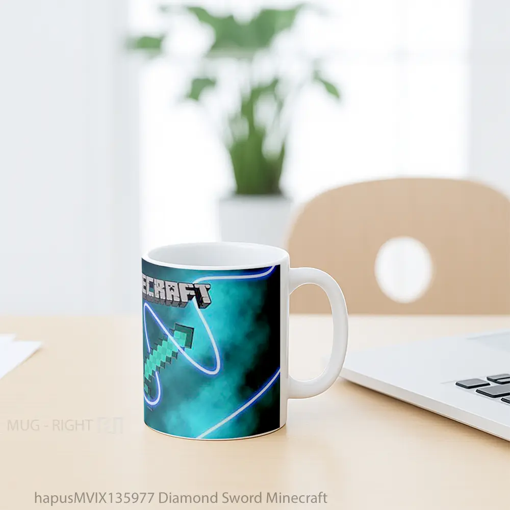 Mug Diamond Sword Minecraft Cangkir Gamer - All-side / Desain
