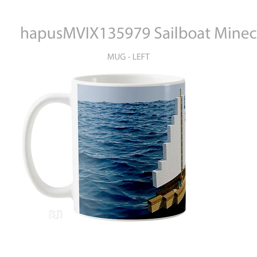 Mug Sailboat Minecraft Cangkir Gamer - All-side / Desain