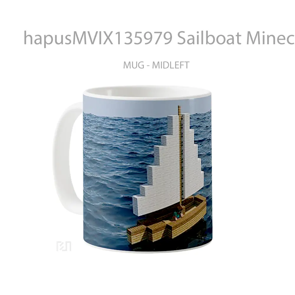 Mug Sailboat Minecraft Cangkir Gamer - All-side / Desain