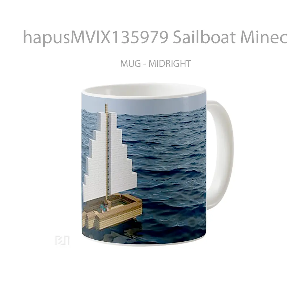 Mug Sailboat Minecraft Cangkir Gamer - All-side / Desain