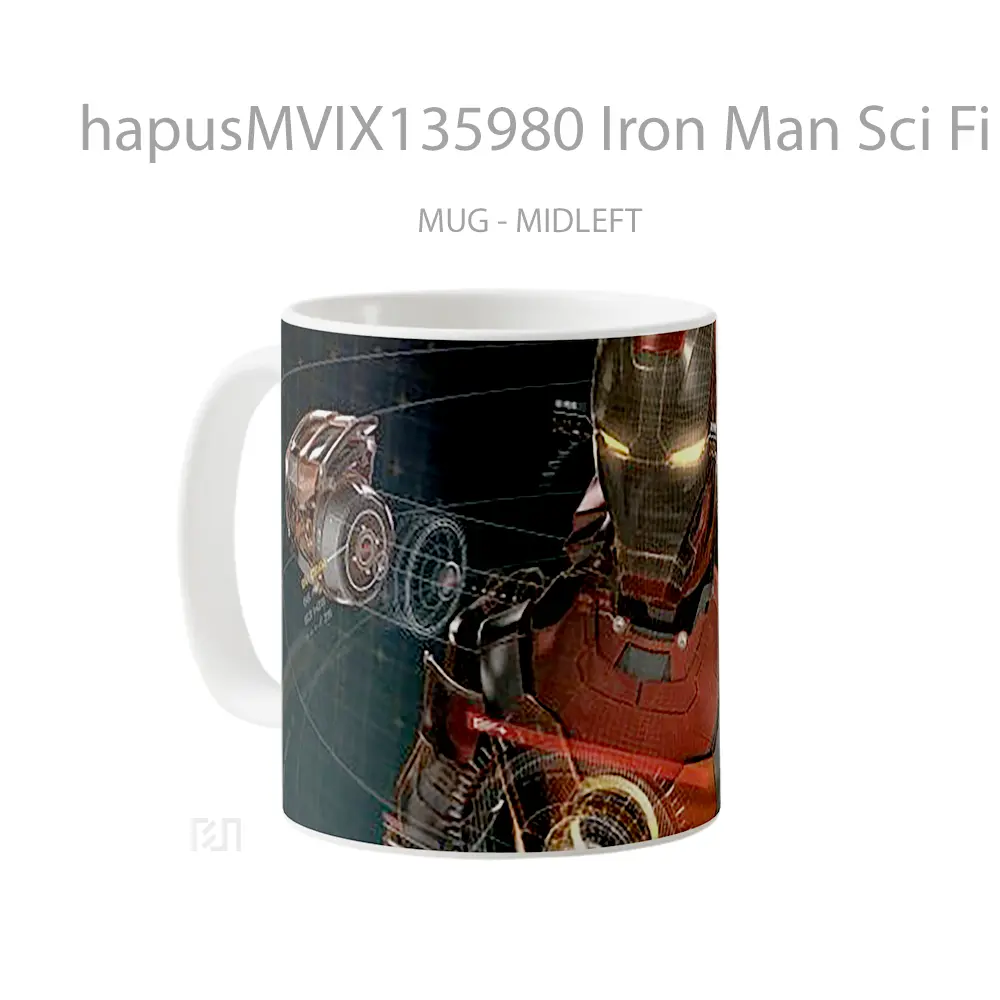 Mug Iron Man Sci Fi Artwork Interface Gelas Superhero - All-side / Desain