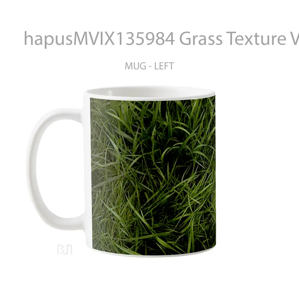 Mug Grass Texture V2 Gelas Keramik Unik - All-side / Desain