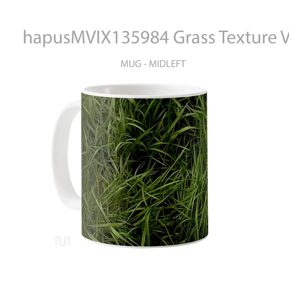 Mug Grass Texture V2 Gelas Keramik Unik - All-side / Desain