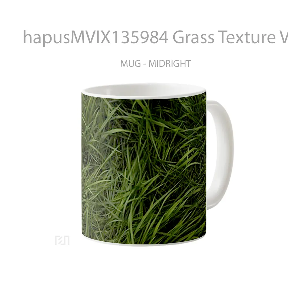 Mug Grass Texture V2 Gelas Keramik Unik - All-side / Desain